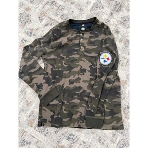 NFL Darius Rucker Pittsburgh Steelers Camo Waffle Knit Henley Shirt Mens Large